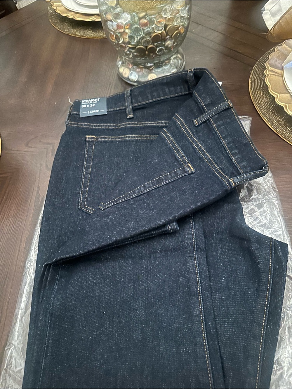 Brand New J Crew Men's Straight Dark Blue Jeans - 38 x 32